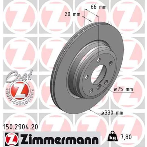 Brzdový kotúč ZIMMERMANN 150.2904.20