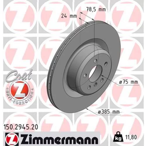 Brzdový kotúč ZIMMERMANN 150.2945.20