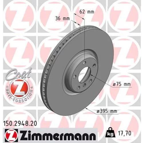 Brzdový kotúč ZIMMERMANN 150.2948.20