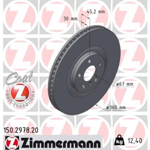 Brzdový kotúč ZIMMERMANN 150.2978.20