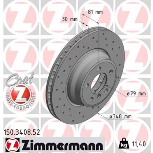 Brzdový kotúč ZIMMERMANN 150.3408.52