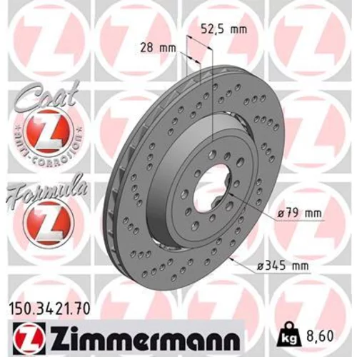 Brzdový kotúč ZIMMERMANN 150.3421.70