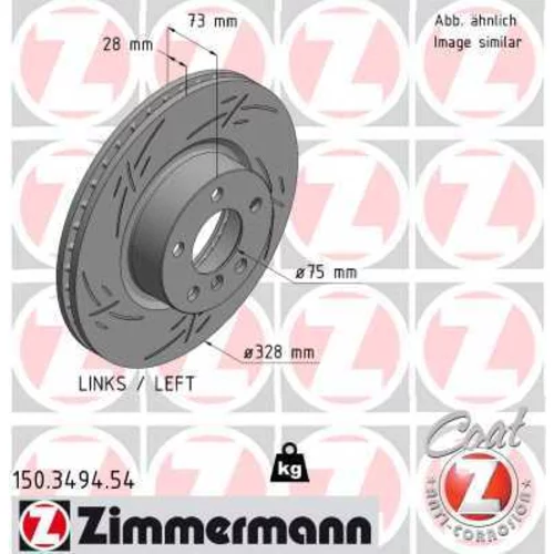 Brzdový kotúč ZIMMERMANN 150.3494.54