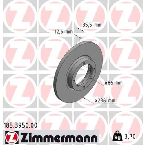 Brzdový kotúč ZIMMERMANN 185.3950.00