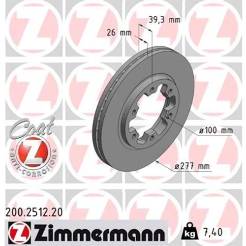 Brzdový kotúč ZIMMERMANN 200.2512.20