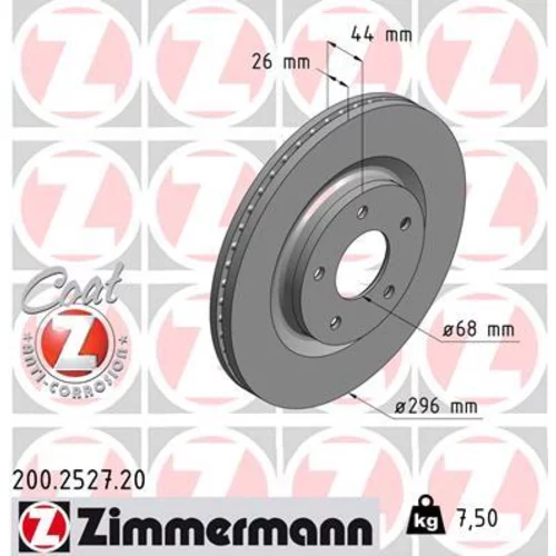 Brzdový kotúč ZIMMERMANN 200.2527.20