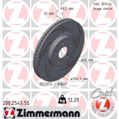 Brzdový kotúč ZIMMERMANN 200.2545.55