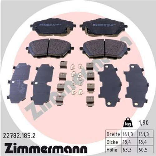 Sada brzdových platničiek kotúčovej brzdy ZIMMERMANN 22782.185.2