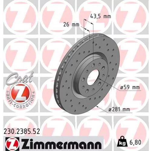 Brzdový kotúč ZIMMERMANN 230.2385.52