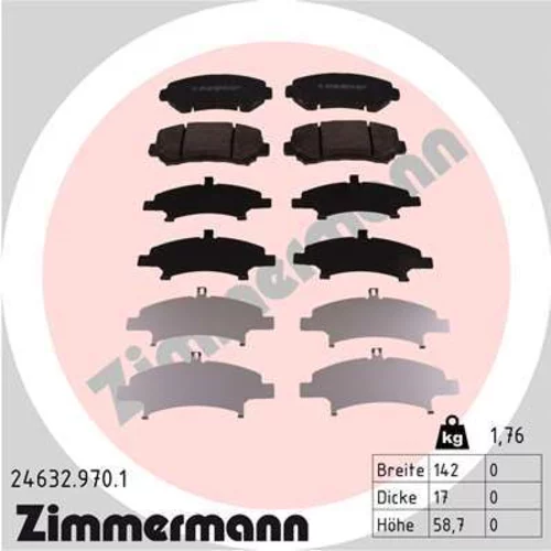 Sada brzdových platničiek kotúčovej brzdy ZIMMERMANN 24632.970.1