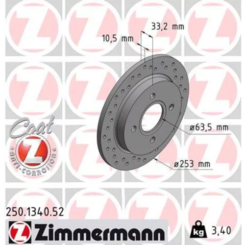 Brzdový kotúč ZIMMERMANN 250.1340.52