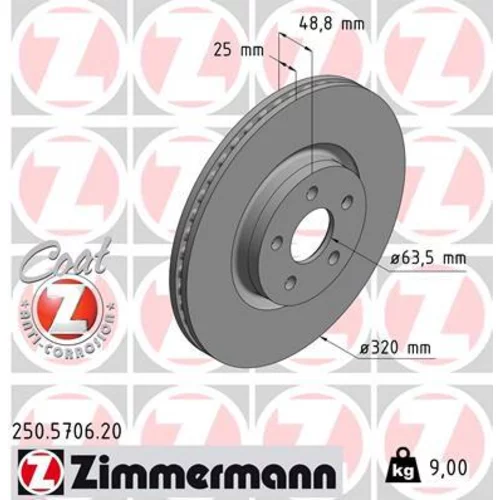 Brzdový kotúč ZIMMERMANN 250.5706.20