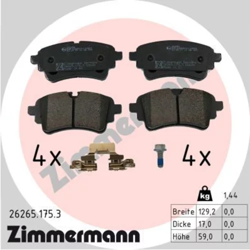 Sada brzdových platničiek kotúčovej brzdy ZIMMERMANN 26265.175.3