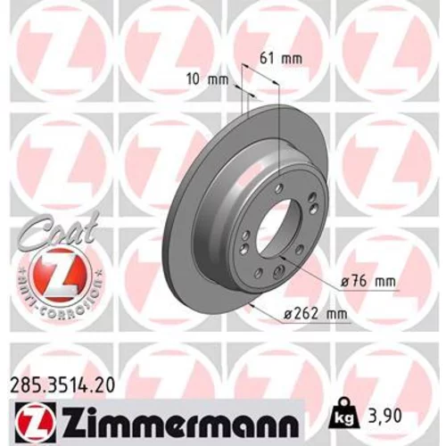 Brzdový kotúč ZIMMERMANN 285.3514.20