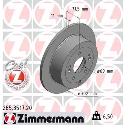 Brzdový kotúč ZIMMERMANN 285.3517.20