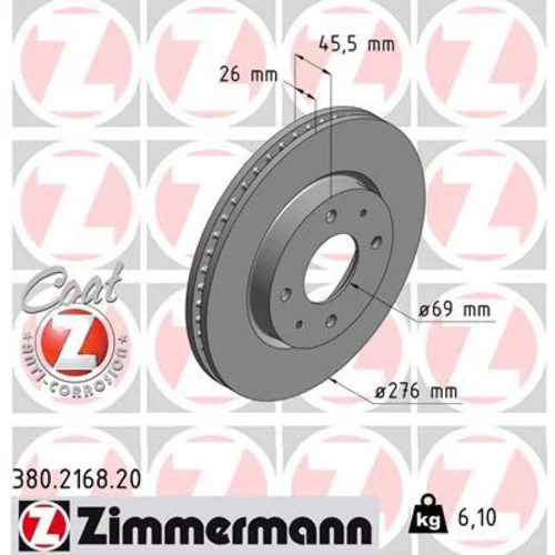 Brzdový kotúč ZIMMERMANN 380.2168.20