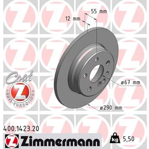 Brzdový kotúč ZIMMERMANN 400.1423.20