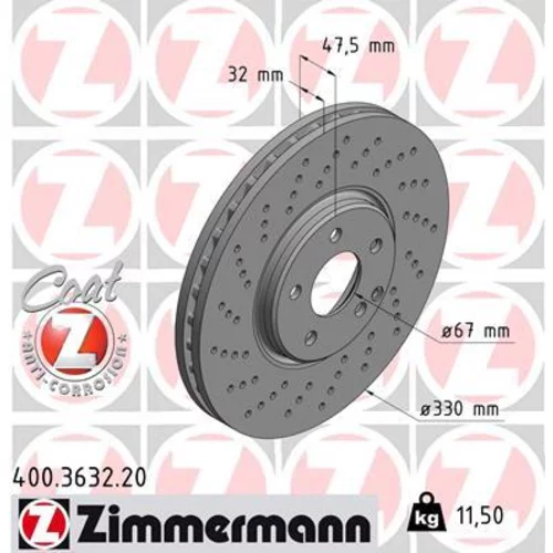 Brzdový kotúč ZIMMERMANN 400.3632.20