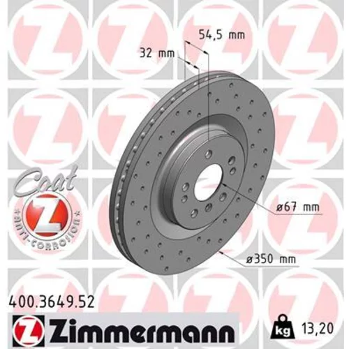 Brzdový kotúč ZIMMERMANN 400.3649.52