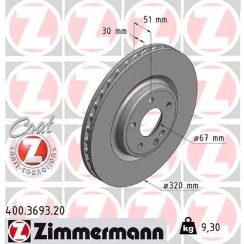 Brzdový kotúč ZIMMERMANN 400.3693.20