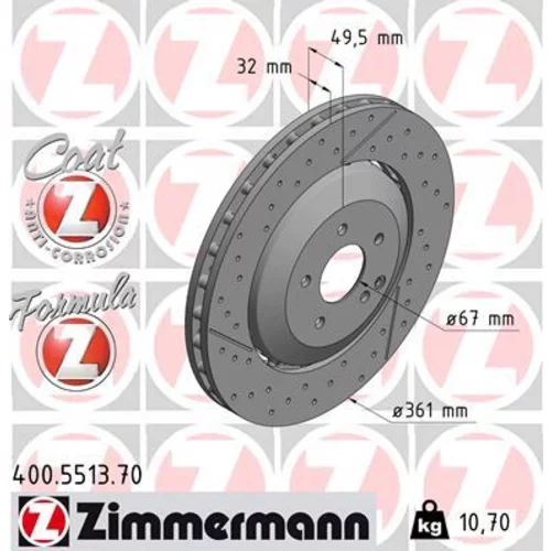 Brzdový kotúč ZIMMERMANN 400.5513.70