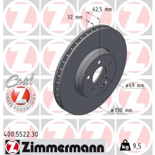 Brzdový kotúč ZIMMERMANN 400.5522.30