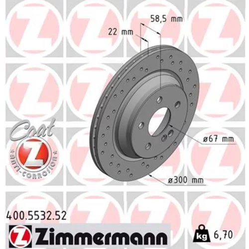 Brzdový kotúč ZIMMERMANN 400.5532.52