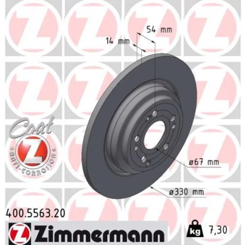 Brzdový kotúč ZIMMERMANN 400.5563.20