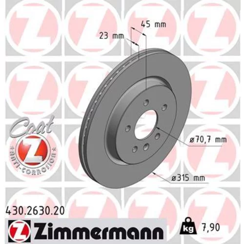 Brzdový kotúč ZIMMERMANN 430.2630.20