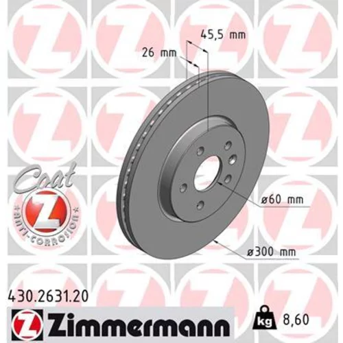 Brzdový kotúč ZIMMERMANN 430.2631.20