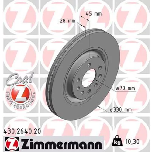 Brzdový kotúč ZIMMERMANN 430.2640.20