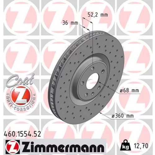 Brzdový kotúč ZIMMERMANN 460.1554.52