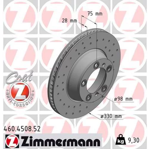 Brzdový kotúč ZIMMERMANN 460.4508.52