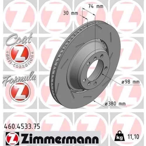 Brzdový kotúč ZIMMERMANN 460.4533.75