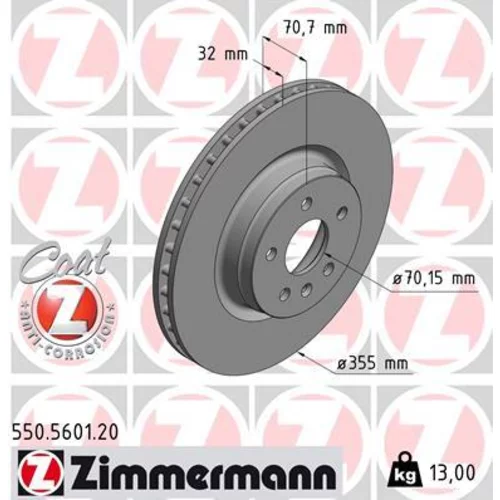 Brzdový kotúč ZIMMERMANN 550.5601.20