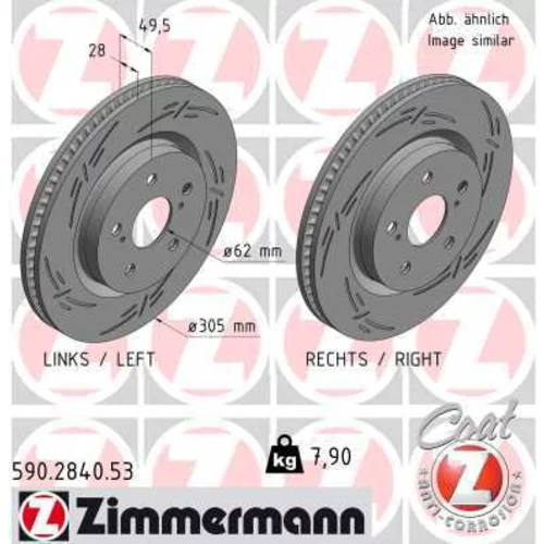 Brzdový kotúč ZIMMERMANN 590.2840.53