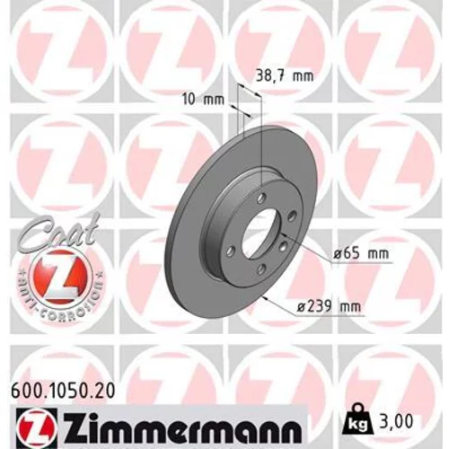 Brzdový kotúč ZIMMERMANN 600.1050.20