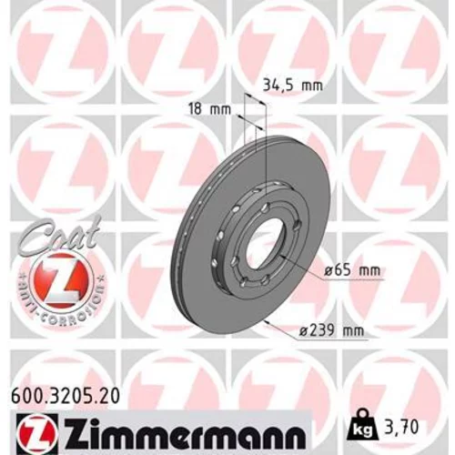 Brzdový kotúč ZIMMERMANN 600.3205.20