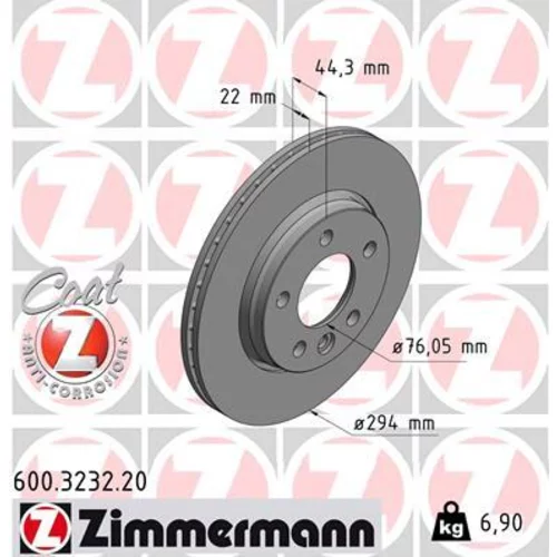 Brzdový kotúč ZIMMERMANN 600.3232.20