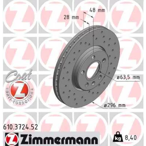 Brzdový kotúč ZIMMERMANN 610.3724.52