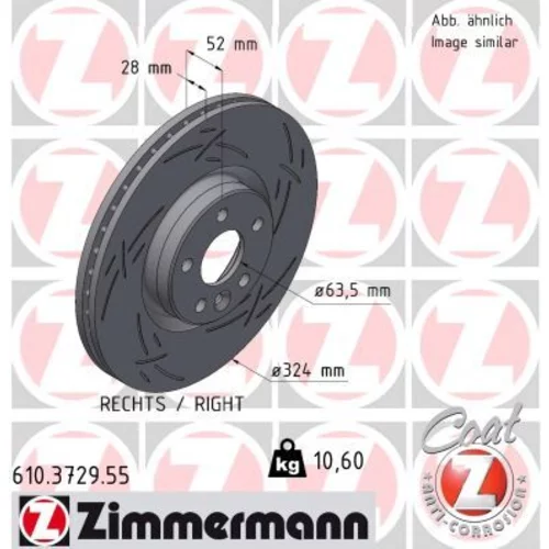 Brzdový kotúč ZIMMERMANN 610.3729.55