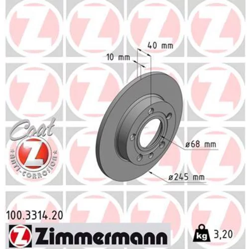 Brzdový kotúč ZIMMERMANN 100.3314.20