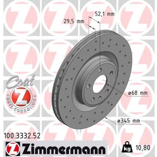 Brzdový kotúč ZIMMERMANN 100.3332.52