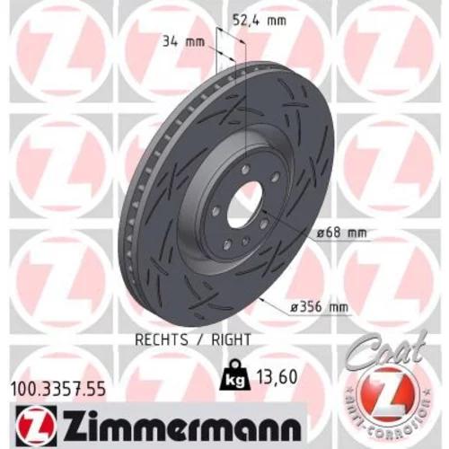 Brzdový kotúč ZIMMERMANN 100.3357.55