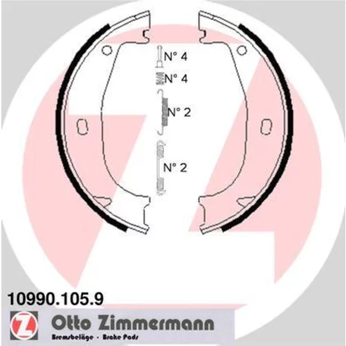 Sada brzd. čeľustí parkov. brzdy 10990.105.9 /Zimmermann/