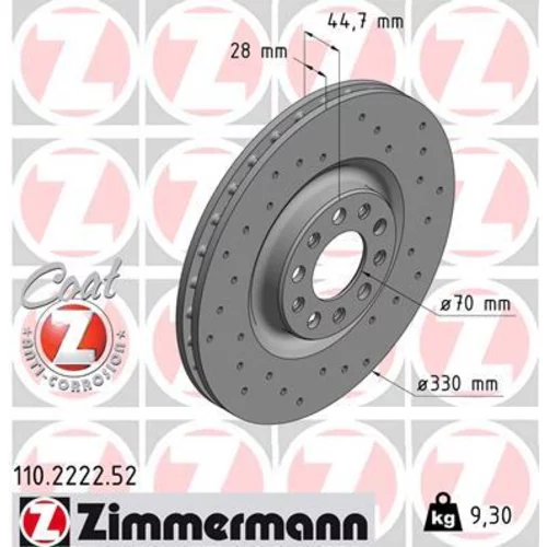 Brzdový kotúč ZIMMERMANN 110.2222.52