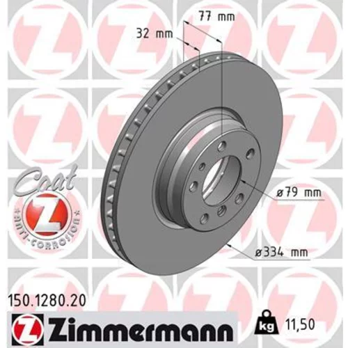 Brzdový kotúč ZIMMERMANN 150.1280.20