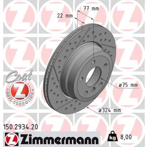 Brzdový kotúč ZIMMERMANN 150.2934.20