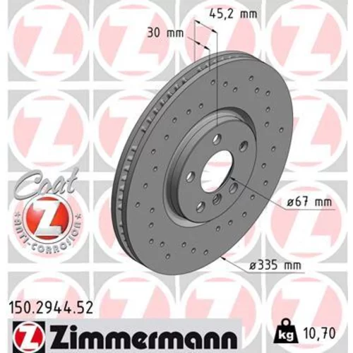 Brzdový kotúč ZIMMERMANN 150.2944.52