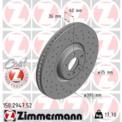 Brzdový kotúč ZIMMERMANN 150.2947.52